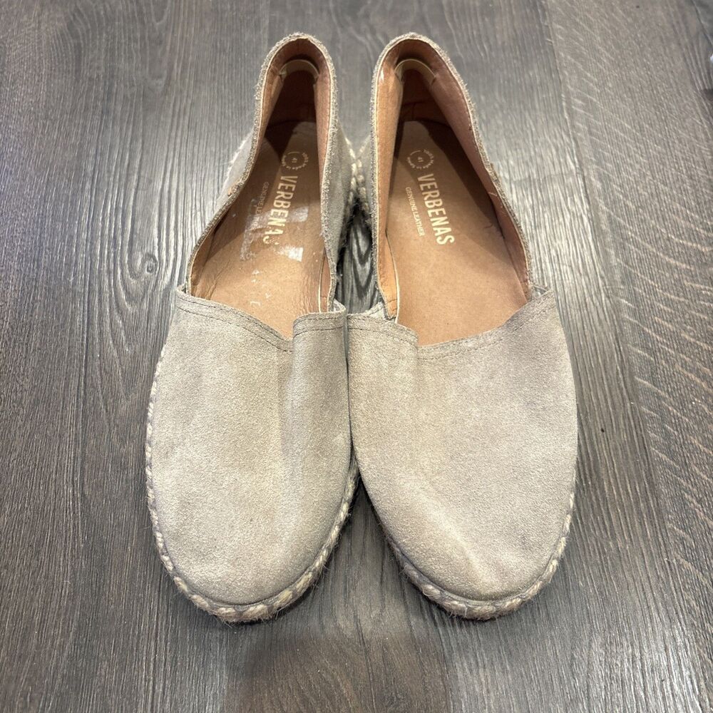 Verbenas Espadrilles Carmen Serraje Piedra Tan Beige Suede Size 41 Spain
